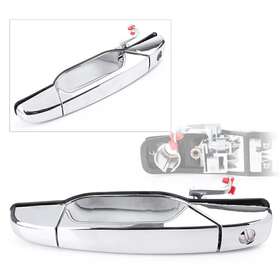1880club 211311242342 Front Driver Exterior Door Handle Bar For Chevy Gmc Silverado 2007-2013 Chrome