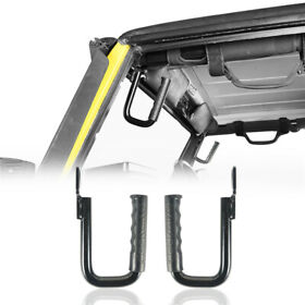 Mmr.11824 2pcs Stainless Steel Front Grab Handles With Black Grips For Jeep Wrangler Tj 97-06