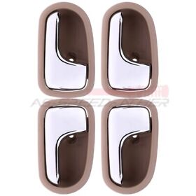 Ass81250101d 4x For 95-03 Mazda Protege Inner Front Rear Door Handles Left Right Side Beige
