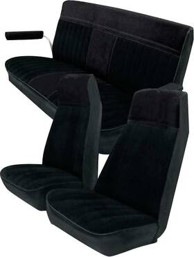 W1007300301 Acme Auto Headlining 1973-87 Chevrolet Blazer Deluxe Front And Rear Vinyl Seat Upholstery Set Black