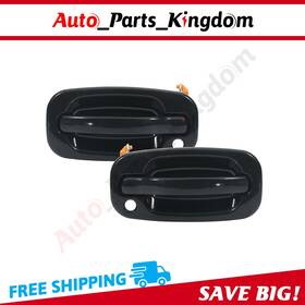 10477470 Apking 2x Door Handle For 99-07 Chevy Gmc Exterior Smooth Black Front Right Left