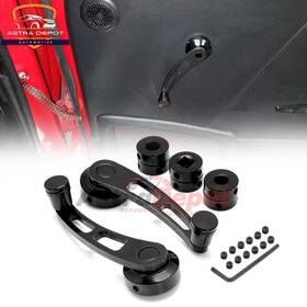 Astradepot 934668118138 2pcs Black Billet Car Manual Window Crank Handle Winder For Ford Jeep Gm Chevy
