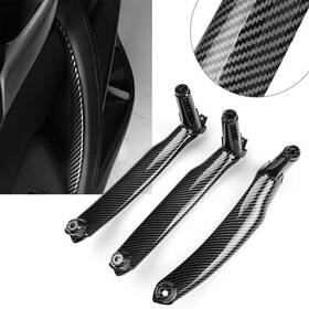 E70dh-cf Autopart-global 3pcs Carbon Fiber Car Inner Interior Door Pull Handle Trim Fit Bmw X5 X6 E70 E71