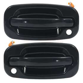 10053018 Autosuperstar 2 Pcs Black Door Handle Exterior Smooth Front Right Left For Chevrolet Silverado