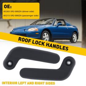 85215-sr2-000za Auxito 726312293779 1994-1997 For Honda Del-sol Black Driver Passenger Top Roof Lock Handles New