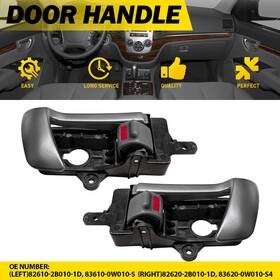 82610-2b010-1d Auxito Left Right Inside Door Handle For 2007-2012 Hyundai Santa Fe 2.4l 2.7l 3.3l 3.5l