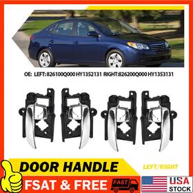 Hy1353131 Auxito Hy1352131 Interior Door Handle For 2007-2010 Hyundai Elantra Front Rear L R Sedan Chrome G