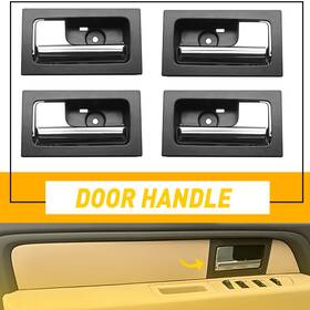14875459 Auxitoed Interior Door Handle For 2009-2014 Ford F-150 Bezel Black Chrome Lever Set Of 4