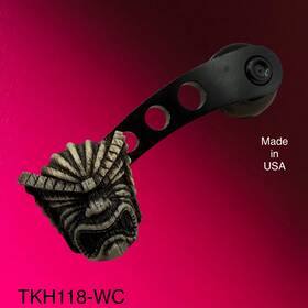 Tkh118-wc Bawdypartz 2 Tiki Head Knob Black Universal Billet Aluminum Window Crank Regulators 118wc