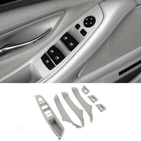 Bestbba Inner Door Panel Handle Pull Trim Cover Set For Bmw 5 Series F10 F11 F18 Gray