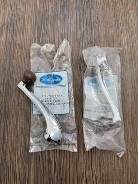 51a-7023342-a Bob Drake 1946 Ford Deluxe Window Crank Handles Chrome With Chocolate Brown Knob