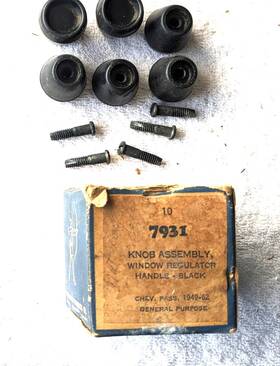7931 Bowman Products Co Chevrolet 1949-62 New Black Knobs Kit For Window Regulator Handle 6 Pieces