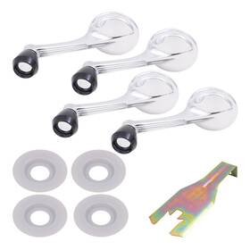 1444-0013-4 Brock Ads0805 4 Chrome/black Manual Window Cranks Fit 55-57 Chevy Tri Five Handle Removal Tool