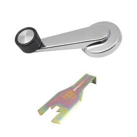 1444-0014 Brock Ads0805 Chrome And Black Window Crank With Handle Removal Tool For 81-94 Gmc Chevy Pickup