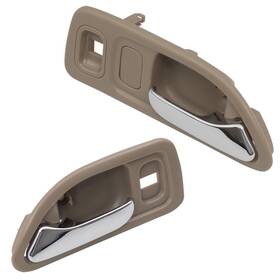 7441-0016bg-lr Brock Fits Honda Accord Sedan Wagon 94-97 Beige And Chrome Set Front Inside Door Handles