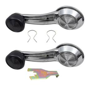 Ads0752-2 Brock Ads0805 Gm 3 Pc Set Manual Window Cranks Chrome With Black Kob And Handle Clip Removal Tool
