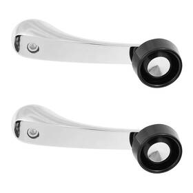 2444-0121-2 Brock Supply Pair Manual Window Crank Handles For Plymouth Chrysler Dodge Truck Chrome Black
