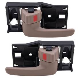 6441-0011bn-lr Brock Supply Fits Toyota Sequoia Tundra Truck Set Of Inside Inner Brown / Oak Door Handles