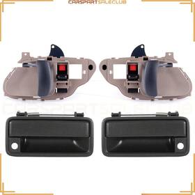 Carspartsaleclub 10020772 2xblack Exterior &2xbeige Interior Door Handles For 1988-1994 Chevy Gmc C1500