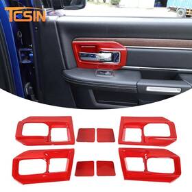 Cherocar2019ab08b20217098 Cherocar 4 Door Handle Bowl Cover Trim Decor For Dodge Ram 1500 2011-2017 Red Accessories