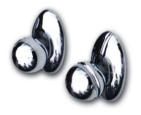 Lr-703 Clayton Machine Works Door Handle Knob - Grooved Aluminum Chrome Bear Claw Latch Pair
