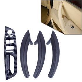 Dictorcoltd 550748561962 7 Pcs Leather Inner Interior Door Pull Handle Trim For Bmw X5 E70 X6 E71 E72 Lhd