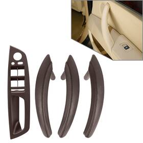 Dictorcoltd 550748690396 7x Leather Inner Interior Door Pull Handle Trim Fit Bmw X5 E70 X6 E71 E72 Lhd