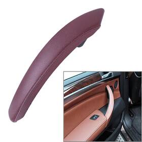 Dictorcoltdusa 550732482129 Red Brown Abs Door Trim Pull Handle Left Side Real Leather For Bmw X5 X6 E70