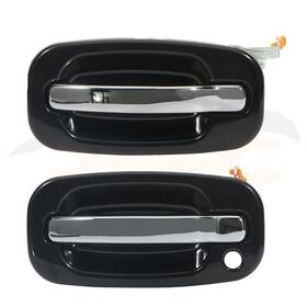 10415348 Everpartstorecs 2x Left Exterior Chrome&black Door Handles For 2000-2007 Gmc Chevy Chevrolet