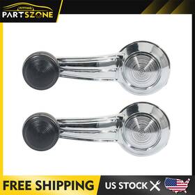 Ft825602162g Fitting Partszone Door Window Crank Handle Chrome Pair Set For Pontiac Cadillac Chevy Olds Buick