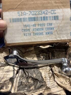 51a-7023342-cc Ford 1941-48 Chrome Window Crank Handle With Knob 42 43 44 45 46