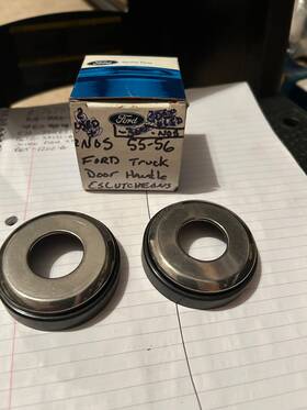 53f-48140 Ford 1955-1956 Truck Escutcheon For The Interior Window Crank And Door Handle Nos