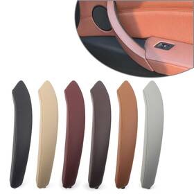 Hkseller-au 612038745855 1pcs Black Door Trim Pull Handle Right Side Real Leather For Bmw X5 E70 07-13 X6