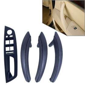 Hukyu 612063535117 Car Leather Inner Interior Door Pull Handle Trim For Bmw X5 E70 X6 E71 E72 Lhd