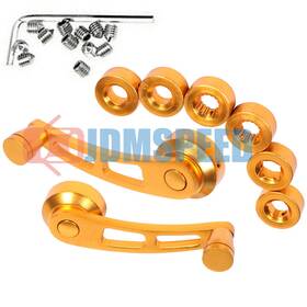 B413-wwch1-gd Jdmspeed Gold Car Window Winder Glass Crank Handle Aluminum Knobs Metal Universal 2 Pcs