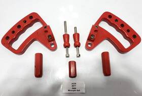 299.ch9215 Jeep 2007-2018 Oem Wrangler Jk Front Left Right A Pillar Grab Handle Red Set