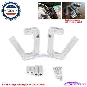 99201sl Jonjea Front Grab Handles Compatible With Jeep Wrangler Jk 2007-2018 Silver Aluminum