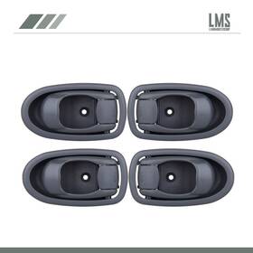 Landmonstershop 907490100885 4pcs Door Handles Gray Interior Right Left Front Rear Fits 01-04 Kia For Spectra