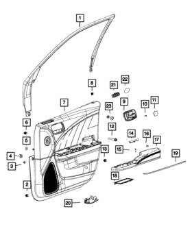 5pf54dx9af Mopar Genuine Inside Remote Control Handle Right