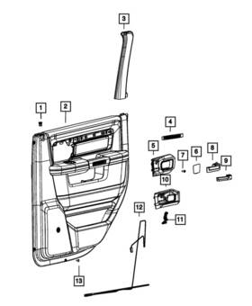 Mopar 68580003aa Genuine Door Interior Handle Left