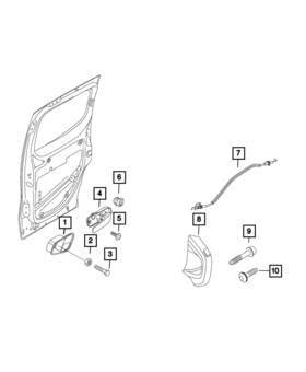 6mb82jxwaa Mopar Genuine Inside Release Handle Right