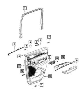 6za111x7ac Mopar Genuine Rear Door Interior Handle Left