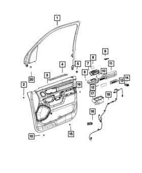 7jg661x7aa Mopar Genuine Inside Release Handle Right