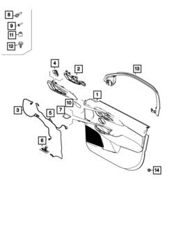 7ms55u00aa Mopar Genuine Inside Release Handle Left