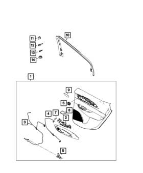 7ms58u00aa Mopar Genuine Inside Release Handle Left