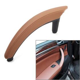 Newyoutube 420012407107 Yellow Brown Left Door Trim Pull Handle Real Leather For Bmw E70 X5 E71 / E72 X6