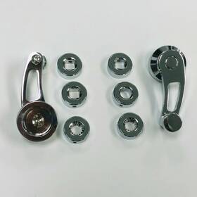 Hr8236 Pirate Mfg Hot Rod Chrome Billet Aluminum Short Window Crank Handle Kit