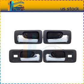 Pt818266am Pmt2018 Black Inner Inside Door Handle Set 2 Pairs For 90-93 Honda Accord 4 Sedan