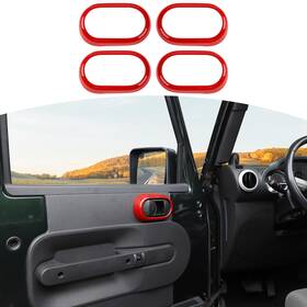 Zhao-szzt03165 Rt-tcz For Wrangler Jk Inner Door Handle Trim Cover Red Jeep Jku 200720