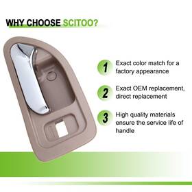 Cb802409s01 Scitoo 1pc For 94-97 Honda Accord Chrome Beige Interior Rear Left Side Door Handle